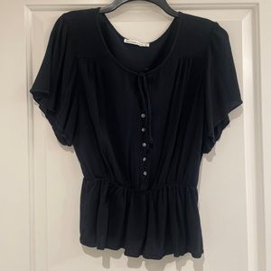 Abercrombie & Fitch Black Keyhole Peplum Top